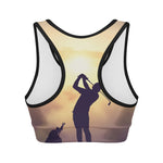 Pro Golf Swing Print Women's Sports Bra