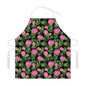 Protea Floral Pattern Print Adjustable Apron