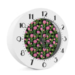 Protea Floral Pattern Print Alarm Clock