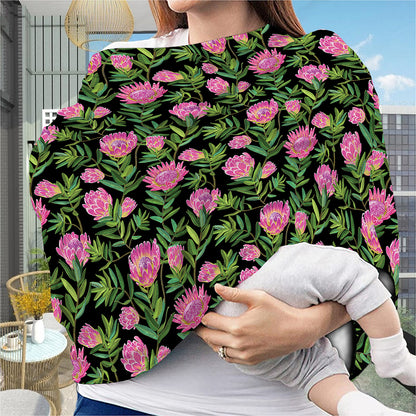 Protea Floral Pattern Print Baby Seat Cover