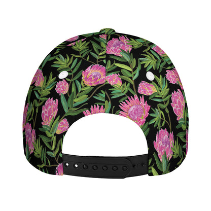 Protea Floral Pattern Print Baseball Cap