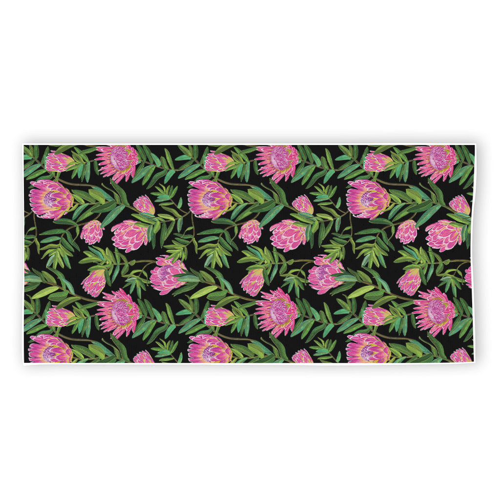 Protea Floral Pattern Print Beach Towel