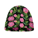 Protea Floral Pattern Print Beanie