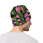 Protea Floral Pattern Print Beanie