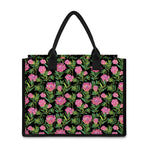 Protea Floral Pattern Print Canvas Tote Bag