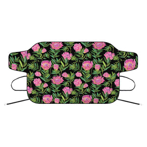 Protea Floral Pattern Print Car Windshield Snow Cover