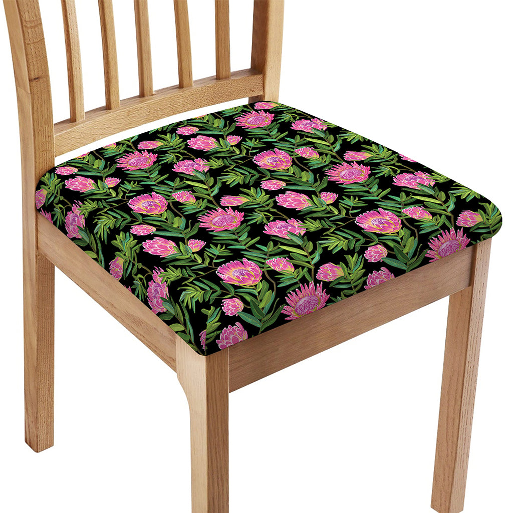 Protea Floral Pattern Print Chair Cushion Cover