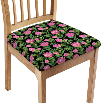 Protea Floral Pattern Print Chair Cushion Cover