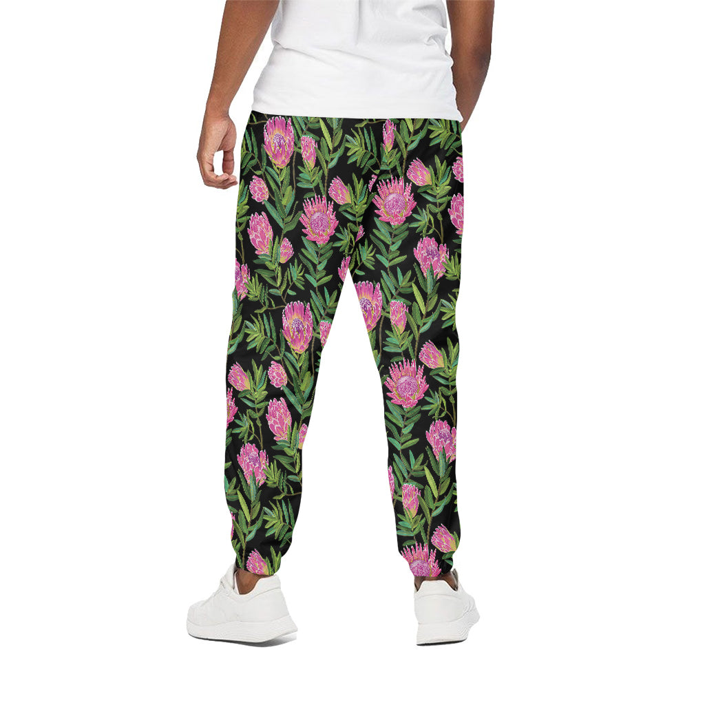 Protea Floral Pattern Print Cotton Pants