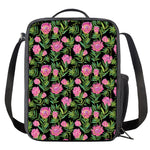 Protea Floral Pattern Print Crossbody Lunch Bag
