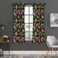 Protea Floral Pattern Print Grommet Curtain Panels
