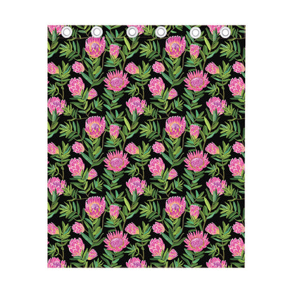 Protea Floral Pattern Print Curtain