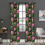 Protea Floral Pattern Print Curtain