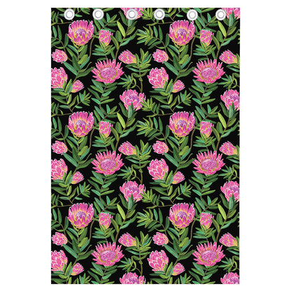 Protea Floral Pattern Print Curtain