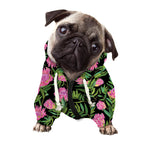 Protea Floral Pattern Print Dog Zip Up Hoodie