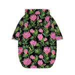 Protea Floral Pattern Print Dog Zip Up Hoodie