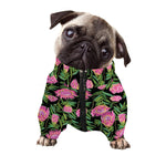 Protea Floral Pattern Print Dog Zip Up Jacket