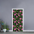 Protea Floral Pattern Print Door Sticker
