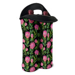Protea Floral Pattern Print Double Neoprene Wine Tote
