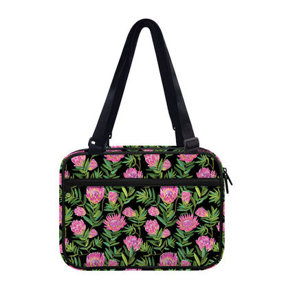 Protea Floral Pattern Print Double Strap Bible Bag