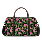Protea Floral Pattern Print Duffle Bag