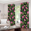 Protea Floral Pattern Print Extra Wide Grommet Curtains