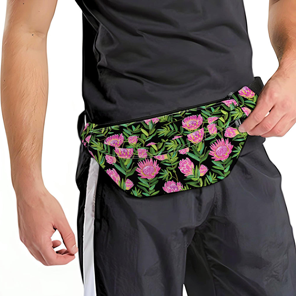 Protea Floral Pattern Print Fanny Pack