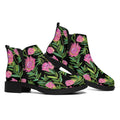 Protea Floral Pattern Print Flat Ankle Boots