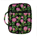 Protea Floral Pattern Print Front Pocket Bible Bag