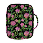 Protea Floral Pattern Print Front Pocket Bible Bag
