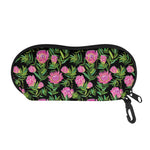 Protea Floral Pattern Print Glasses Case