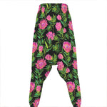 Protea Floral Pattern Print Hammer Pants