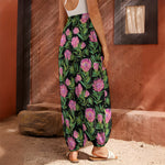 Protea Floral Pattern Print Harem Pants