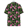 Protea Floral Pattern Print Hawaiian Shirt