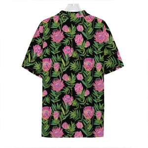 Protea Floral Pattern Print Hawaiian Shirt