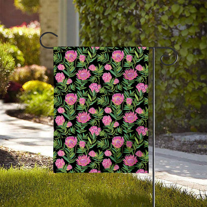 Protea Floral Pattern Print House Flag
