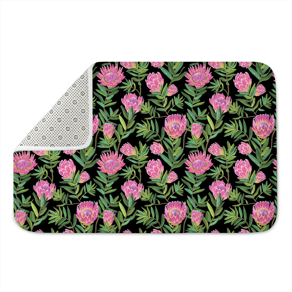 Protea Floral Pattern Print Indoor Door Mat