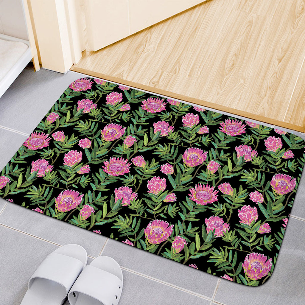 Protea Floral Pattern Print Indoor Door Mat