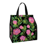 Protea Floral Pattern Print Insulated Lunch Tote