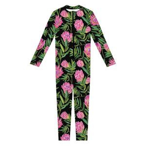 Protea Floral Pattern Print Jumpsuit