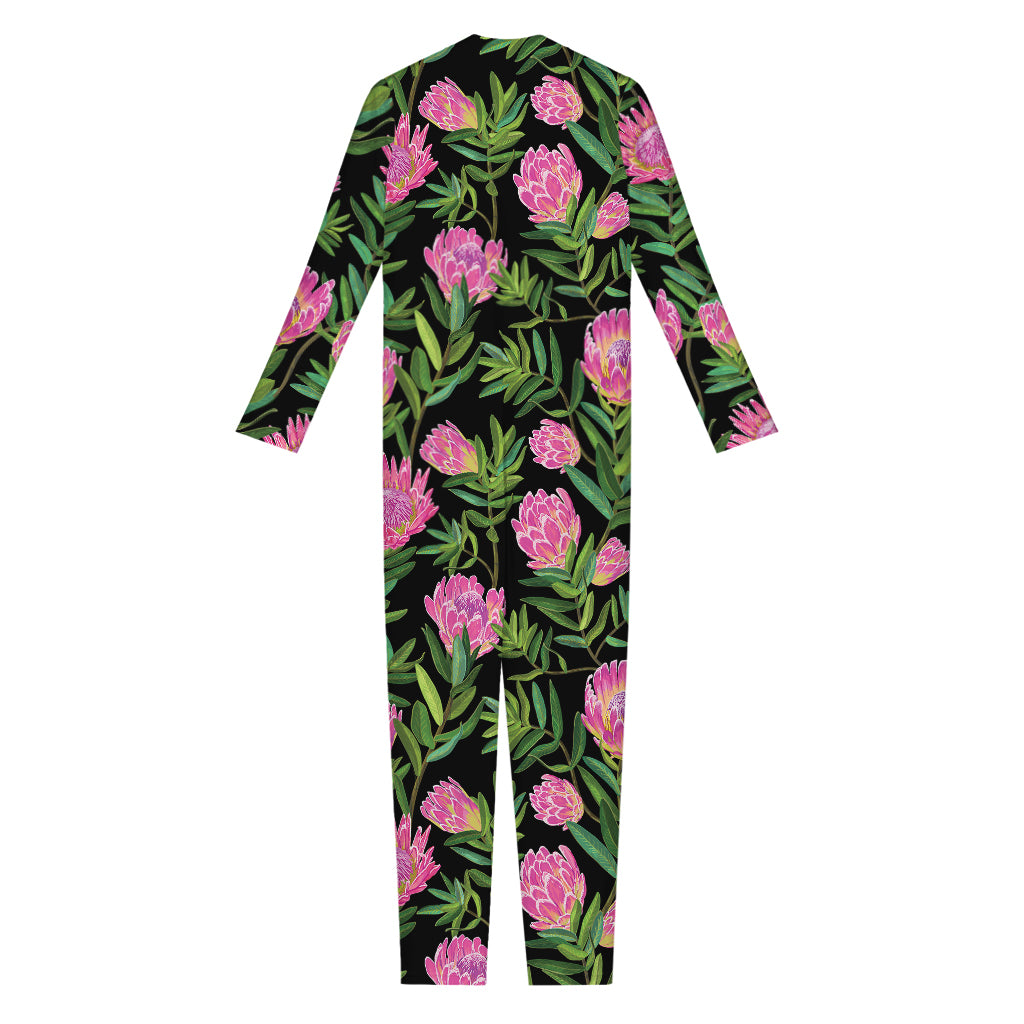 Protea Floral Pattern Print Jumpsuit