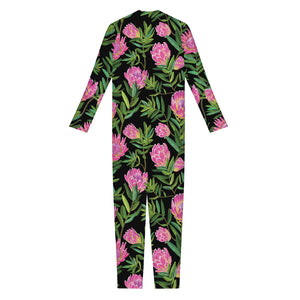 Protea Floral Pattern Print Jumpsuit