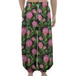 Protea Floral Pattern Print Lantern Pants