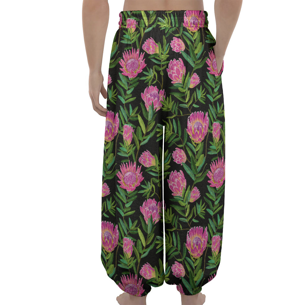 Protea Floral Pattern Print Lantern Pants