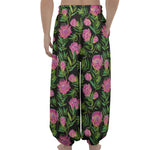 Protea Floral Pattern Print Lantern Pants