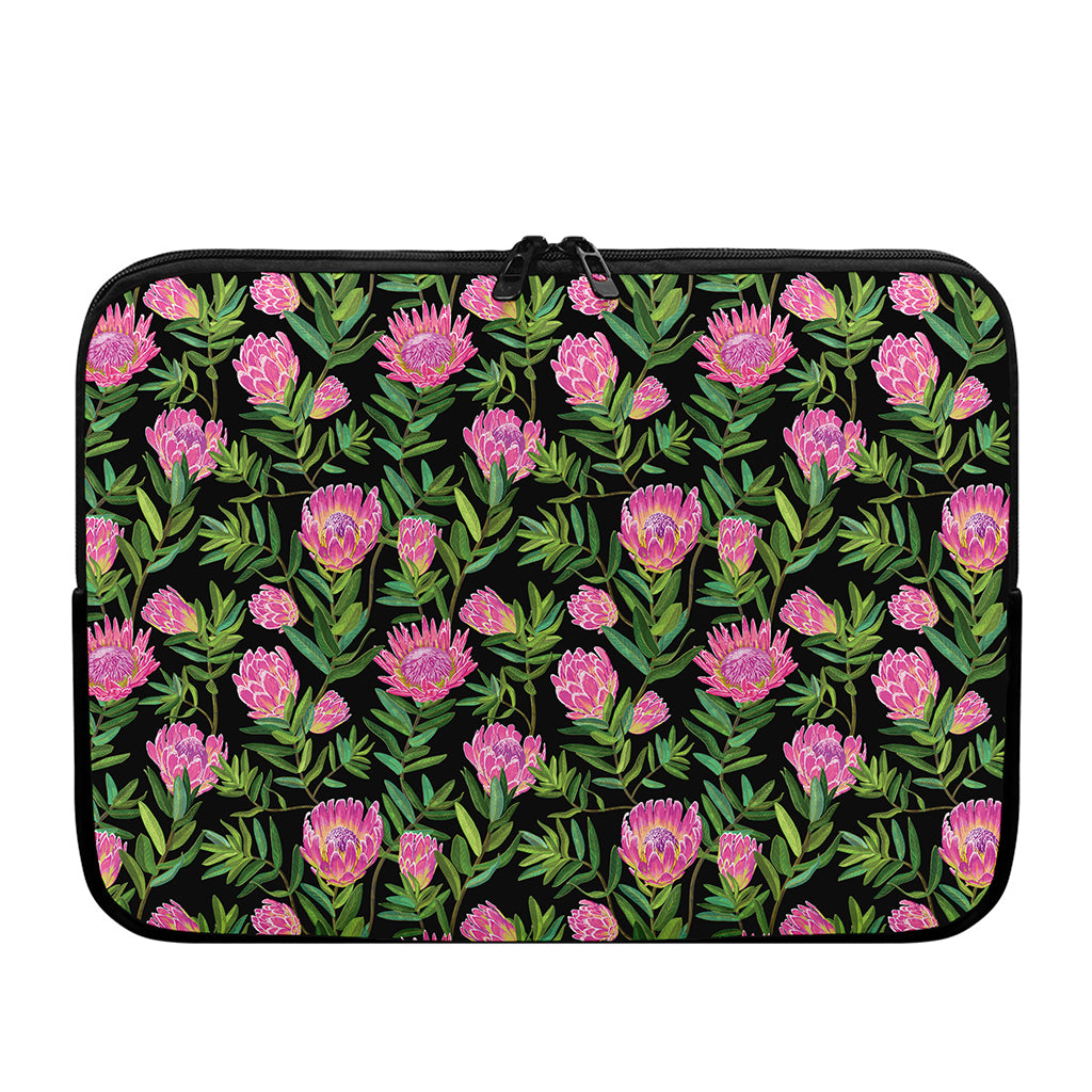 Protea Floral Pattern Print Laptop Sleeve
