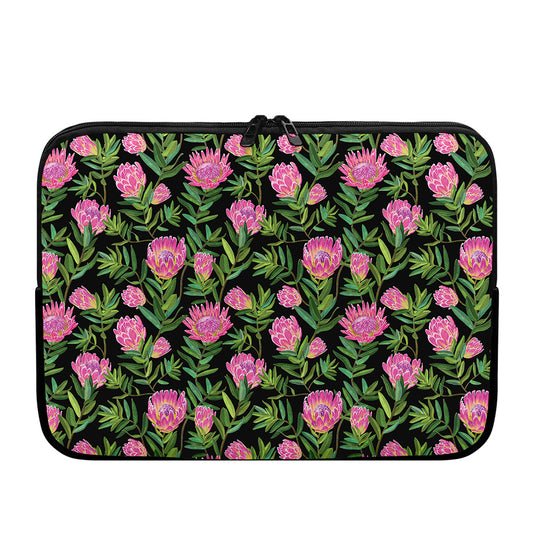 Protea Floral Pattern Print Laptop Sleeve
