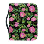 Protea Floral Pattern Print Leather Bible Cover