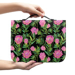 Protea Floral Pattern Print Leather Bible Cover