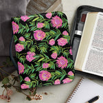 Protea Floral Pattern Print Leather Bible Cover